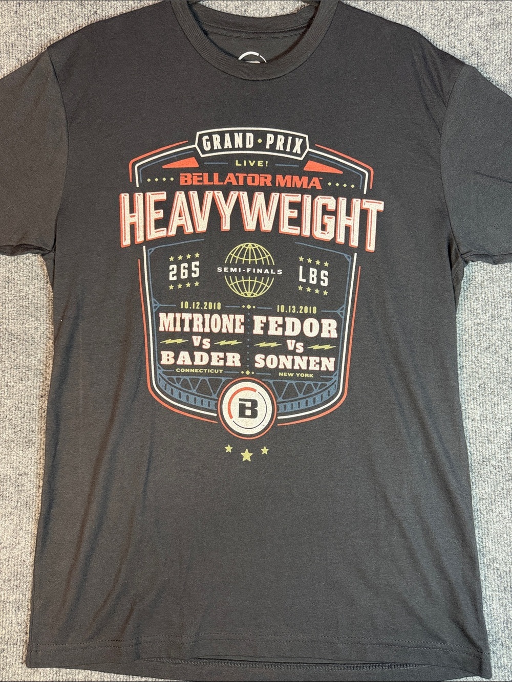 Bellator MMA Men's Medium Heavyweight Grand Prix Mitrione Fedor Bader T Shirt